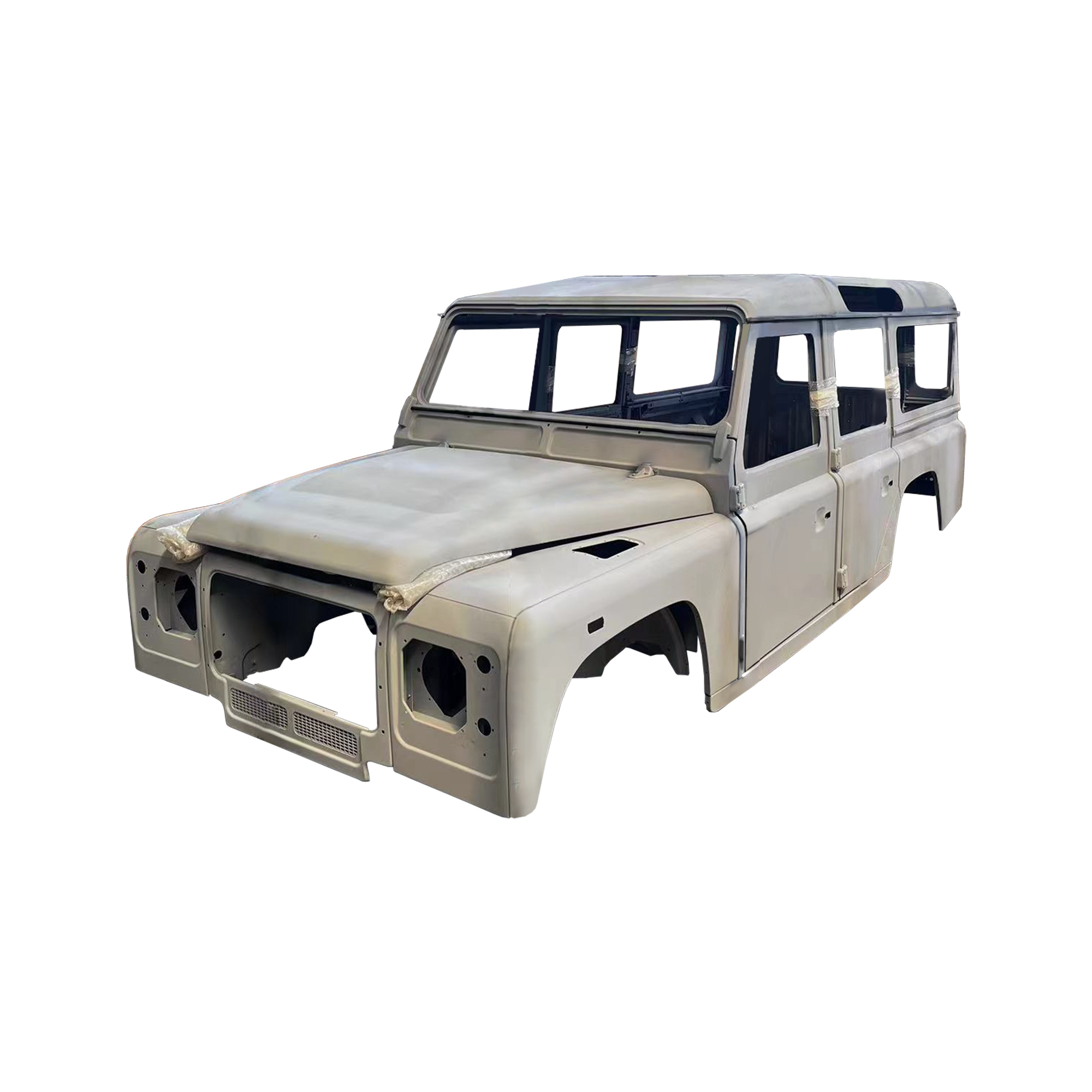 REPLACEMENT COMPLETE CAB WITH DOORS,WITH PRIMER, 1998, FOR LAND ROVER DEFENDER 110 TD4, (LHD), (ALUM+STEEL)