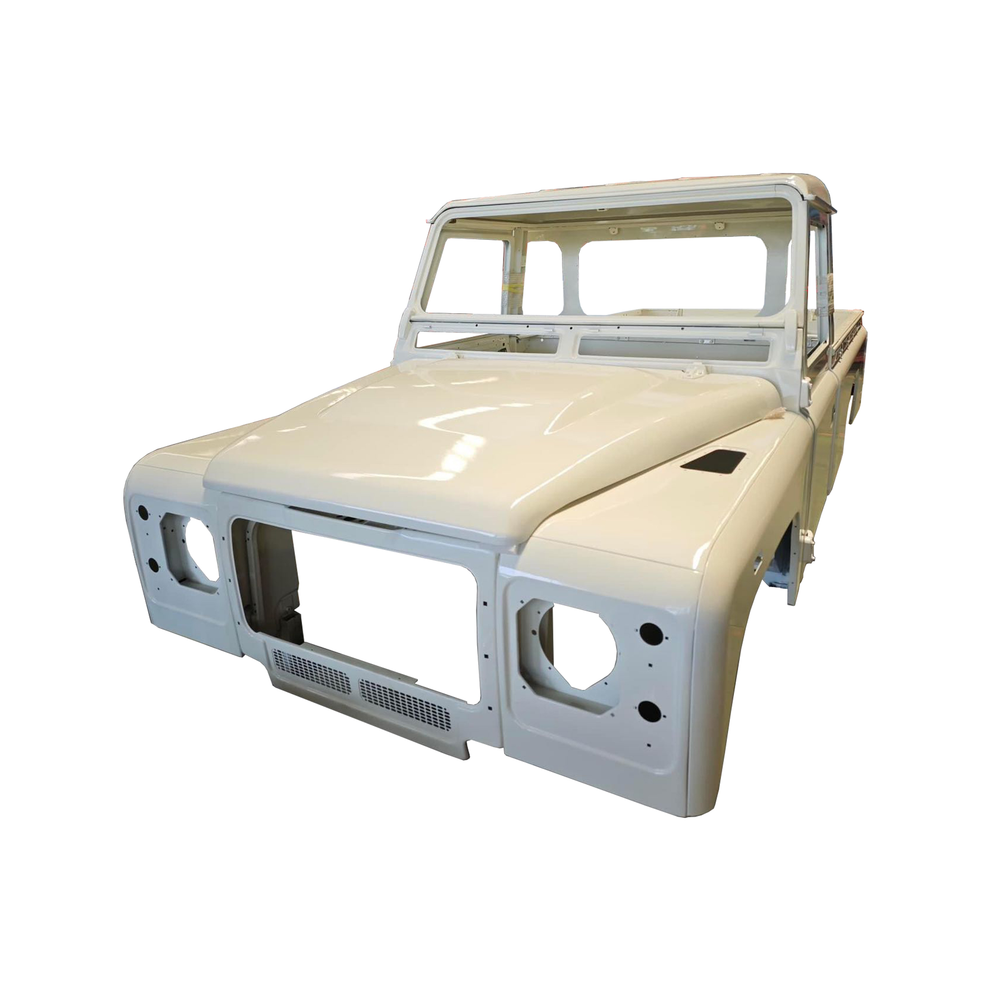 REPLACEMENT SINGLE ROW PICKUP COMPLETE CAB WITH DOORS?WITH PRIMER(LHD), 1998, FOR LAND ROVER DEFENDER 110 TD4, (ALUM+STEEL)