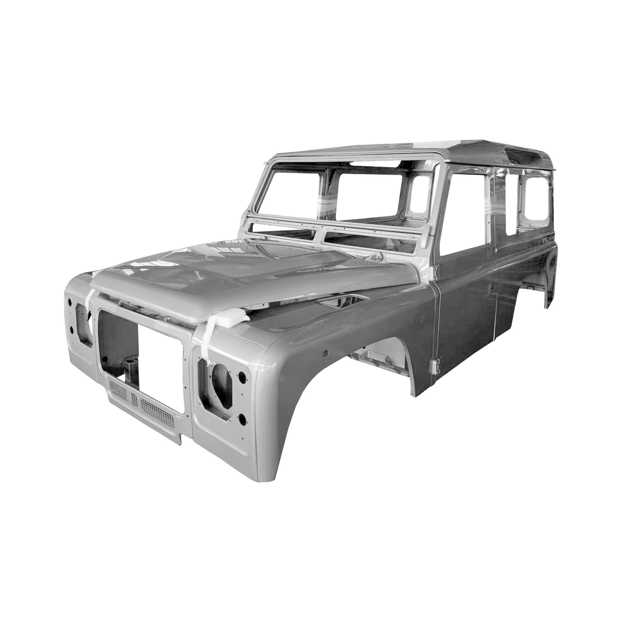 REPLACEMENT COMPLETE CAB WITH DOORS, WITH PRIMER(LHD), 1998, FOR LAND ROVER DEFENDER 90 TD4, (ALUM+STEEL)