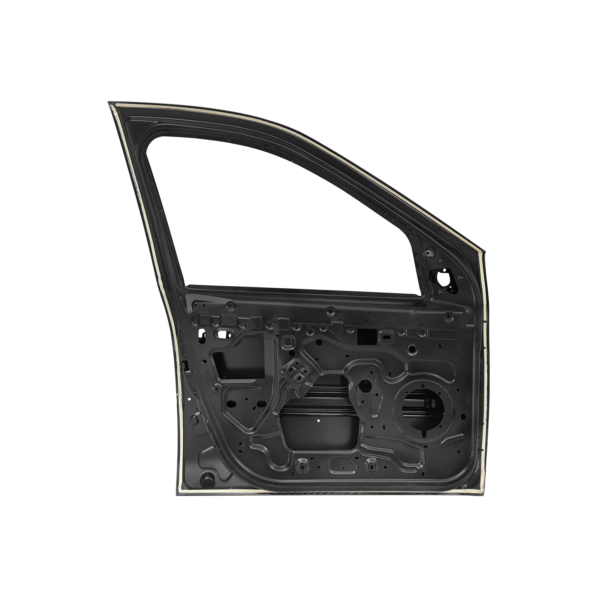 REPLACEMENT FRONT DOOR W/ TWO LINE MOULDING LH, FOR RENAULT LOGAN, 801013696R, (STEEL)