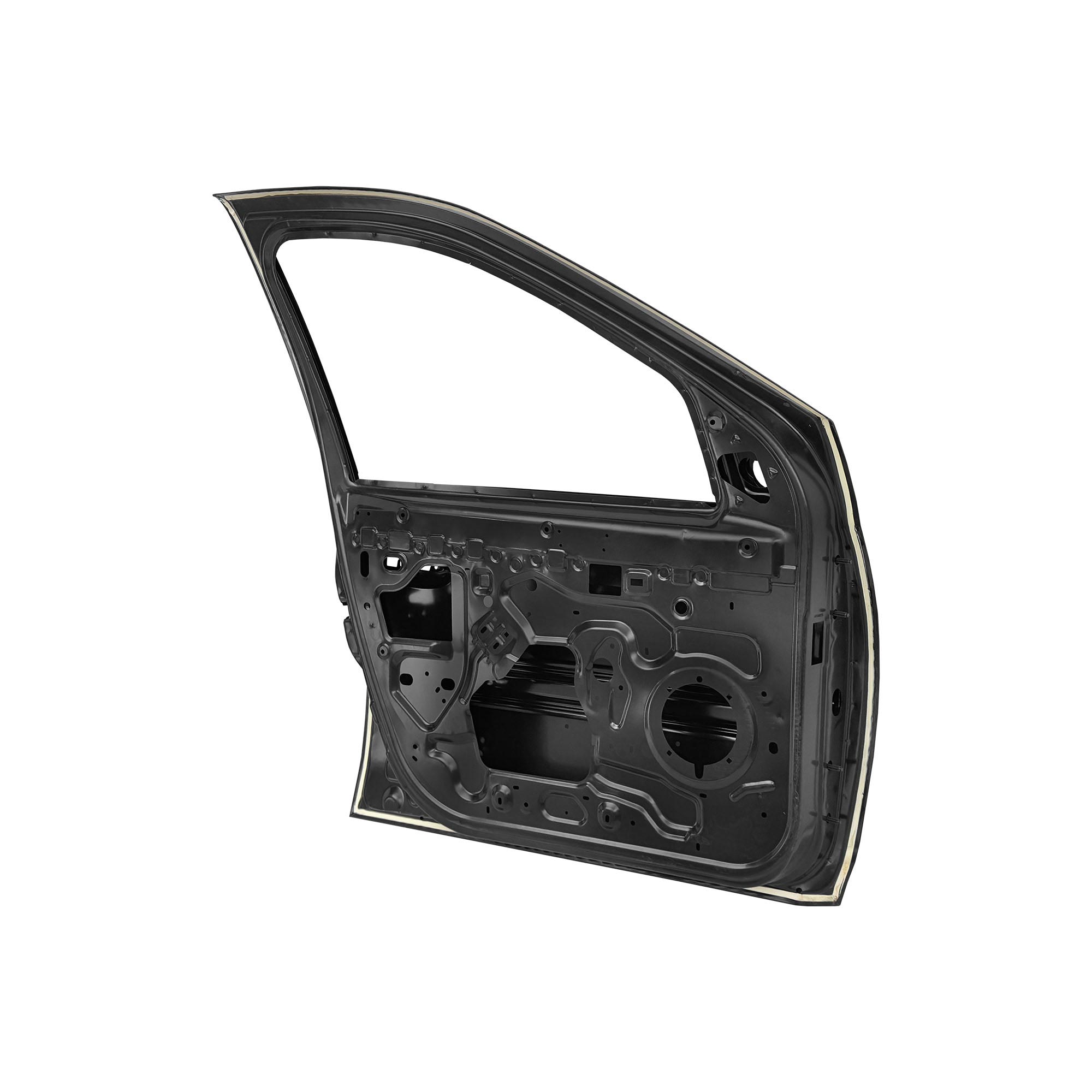 REPLACEMENT FRONT DOOR W/ TWO LINE MOULDING LH, FOR RENAULT LOGAN, 801013696R, (STEEL)