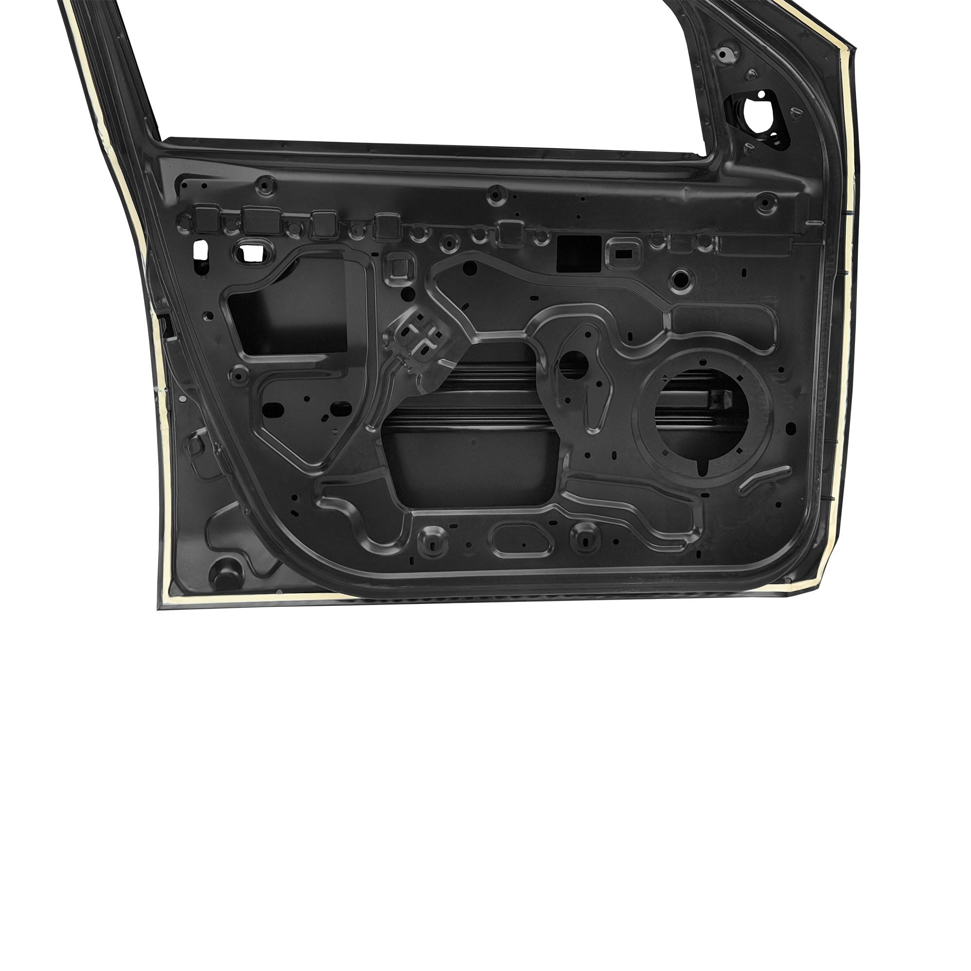 REPLACEMENT FRONT DOOR W/ TWO LINE MOULDING LH, FOR RENAULT LOGAN, 801013696R, (STEEL)