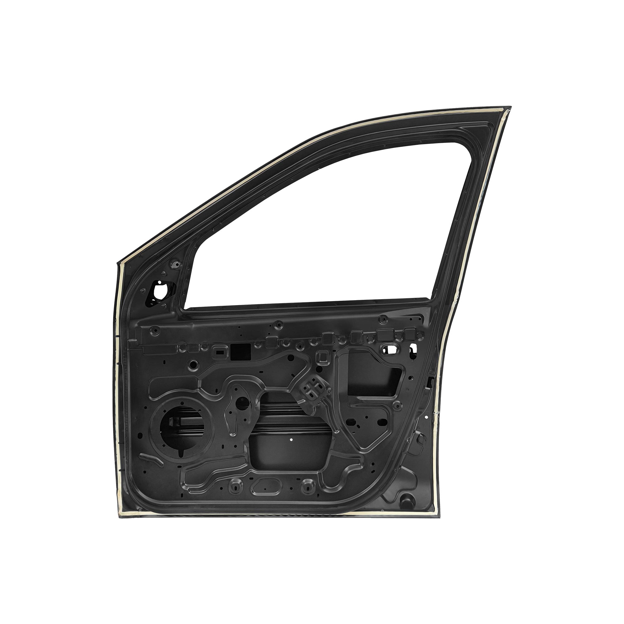 REPLACEMENT FRONT DOOR W/ TWO LINE MOULDING RH, FOR RENAULT LOGAN, 801002133R, (STEEL)