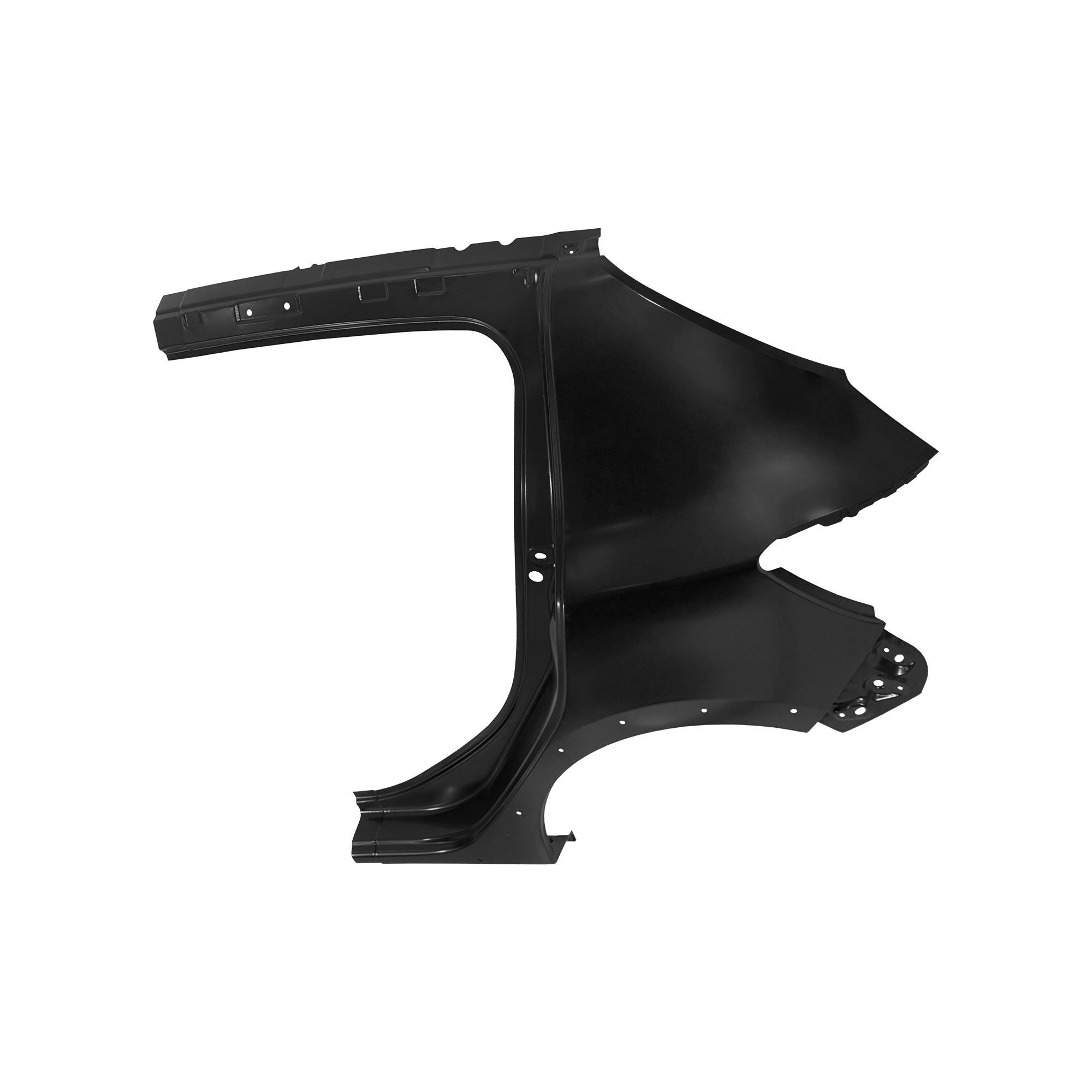 REPLACEMENT REAR FENDER LH WITH RIM HOLE, 2013, FOR DACIA SANDERO, (STEEL)