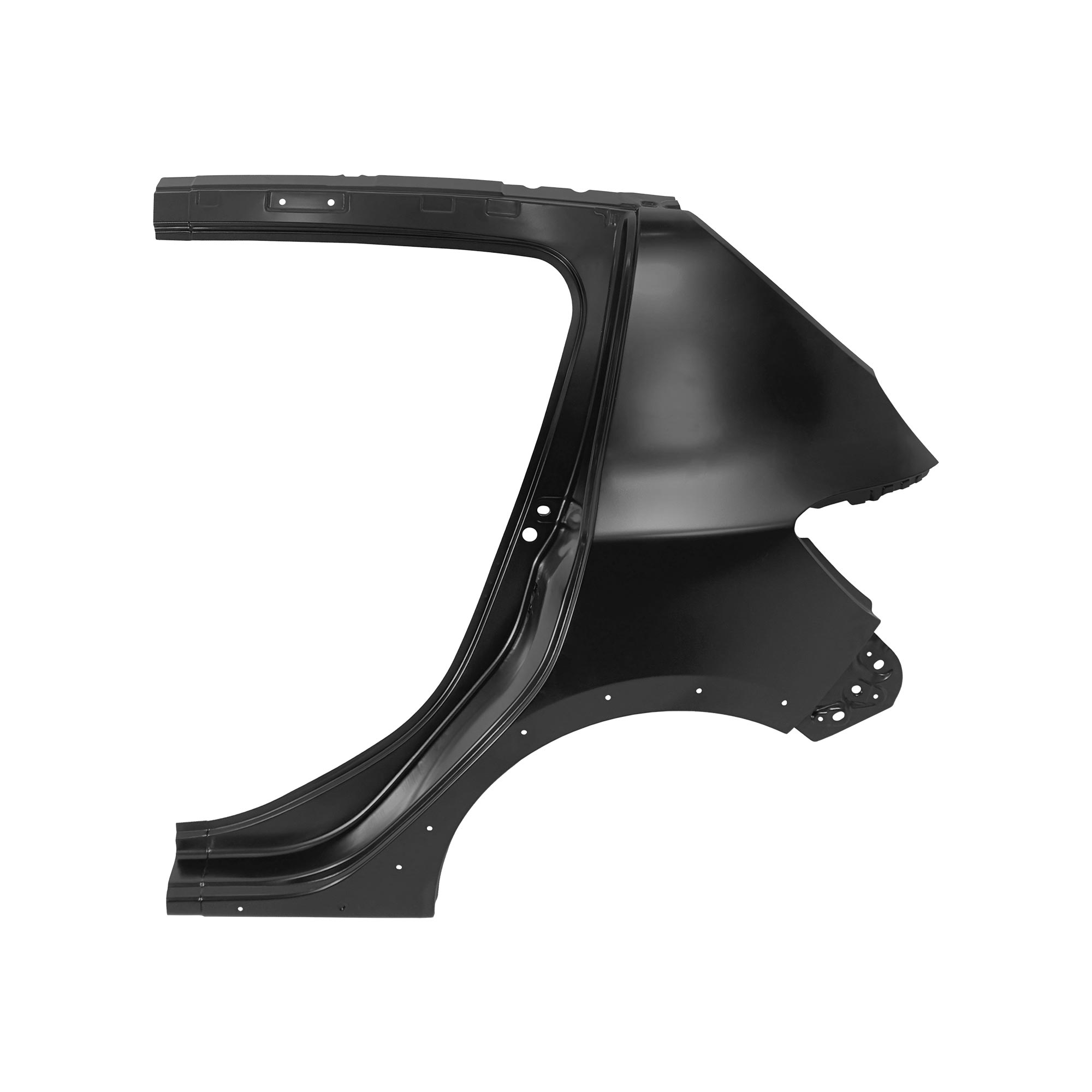 REPLACEMENT REAR FENDER LH WITH RIM HOLE, 2013, FOR DACIA SANDERO, (STEEL)